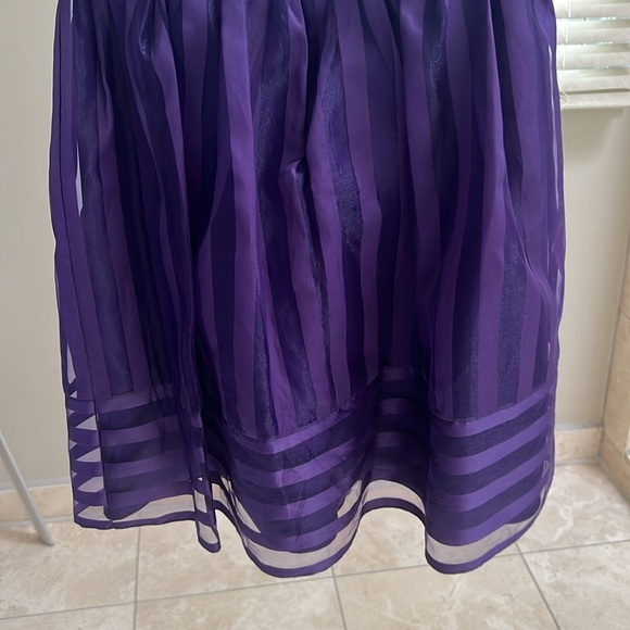C.W. Designs Purple Girls Formal Strapless Dress - Picture 5 of 8